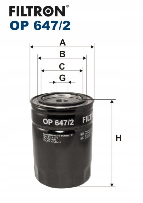Filtron OP 647/2 Filtr oleju