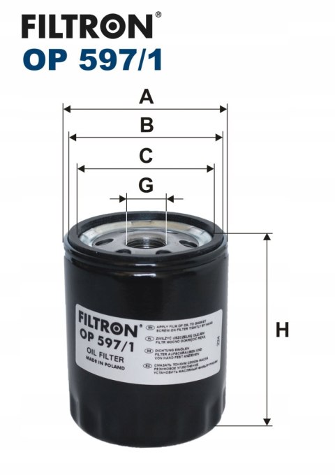 Filtron OP 597/1 Filtr oleju