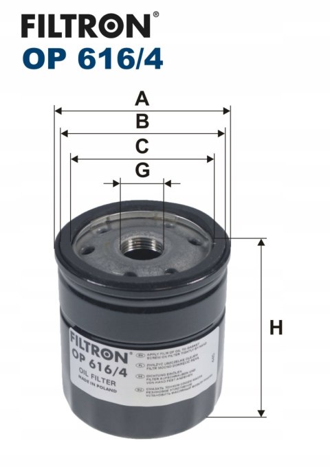 Filtron OP 616/4 Filtr oleju
