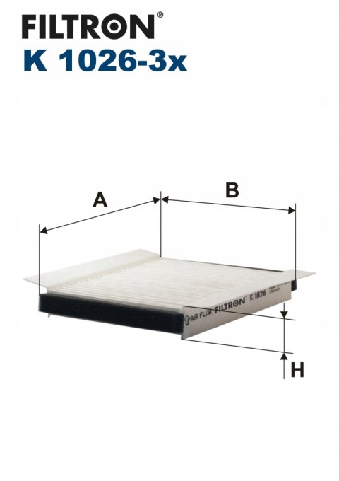 Filtron K 1026-3x Filtr, wentylacja przestrzeni pasażerskiej