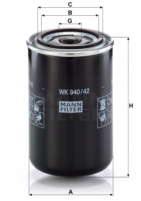 Mann-Filter WK 940/42 Filtr paliwa