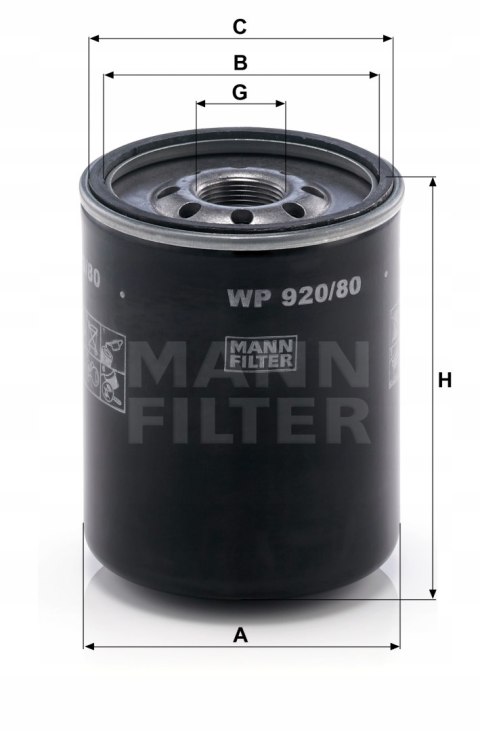 Mann-Filter WP 920/80 Filtr oleju