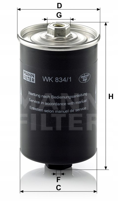 Mann-Filter WK 834/1 Filtr paliwa