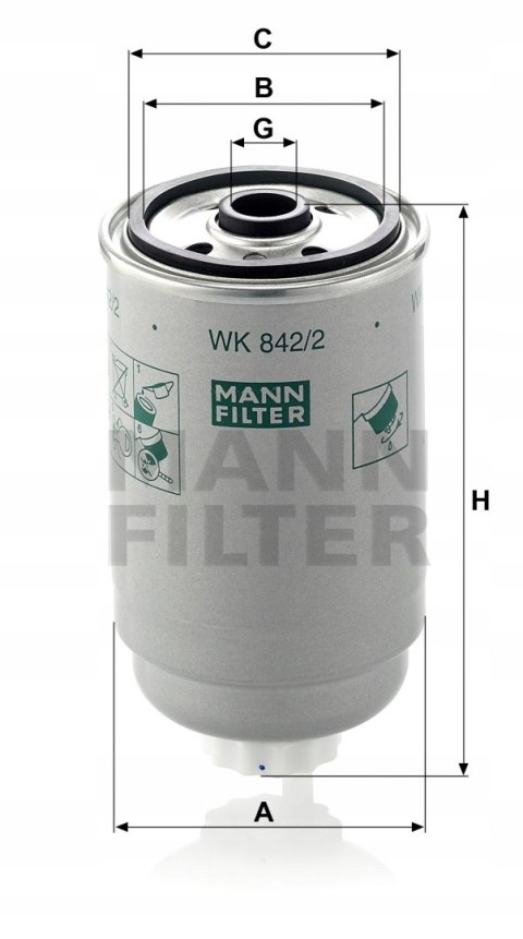 Mann-Filter WK 842/2 Filtr paliwa