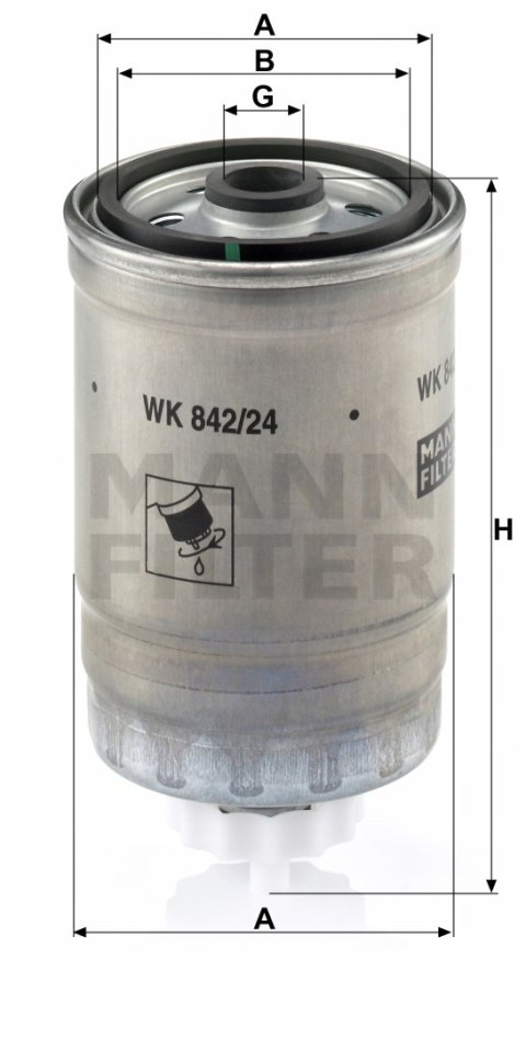 Mann-Filter WK 842/24 Filtr paliwa
