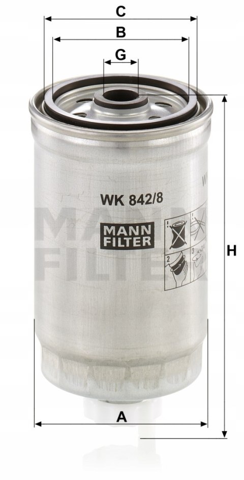 Mann-Filter WK 842/8 Filtr paliwa