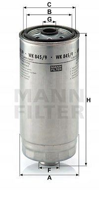 Mann-Filter WK 845/9 Filtr paliwa