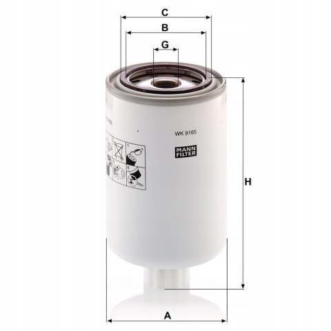 Mann-Filter WK 9165 x Filtr paliwa