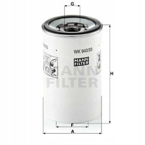 Mann-Filter WK 940/33 x Filtr paliwa