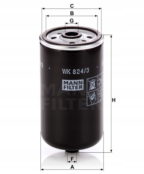 Mann-Filter WK 824/3 Filtr paliwa