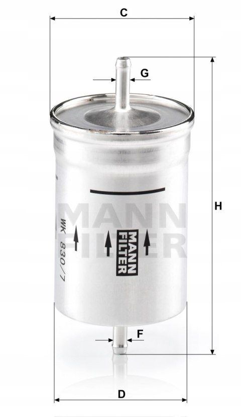 Mann-Filter WK 830/7 Filtr paliwa
