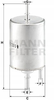 Mann-Filter WK 720/3 Filtr paliwa