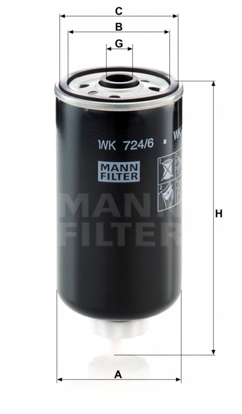 Mann-Filter WK 724/6 Filtr paliwa