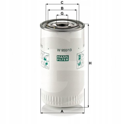 Filtr oleju MANN-FILTER W 950/13