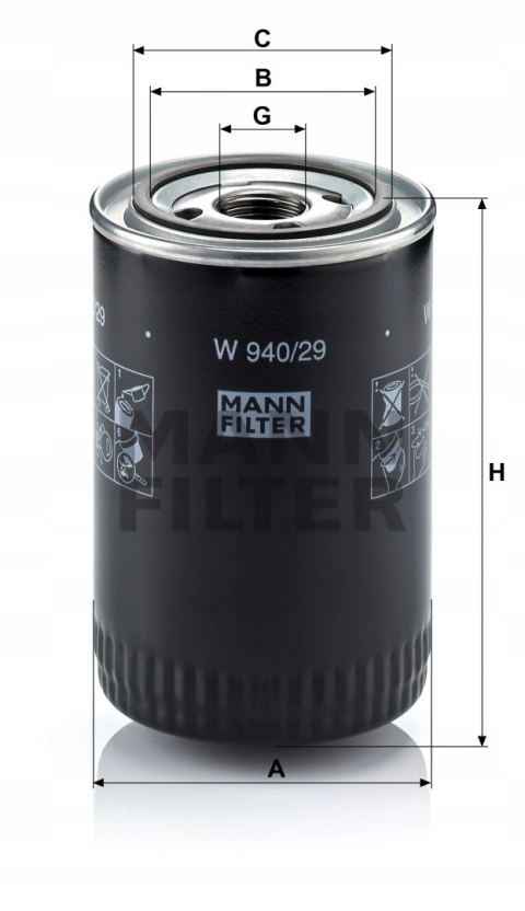 Mann-Filter W 940/29 Filtr oleju