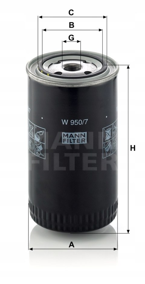 Mann-Filter W 950/7 mann filtr oleju