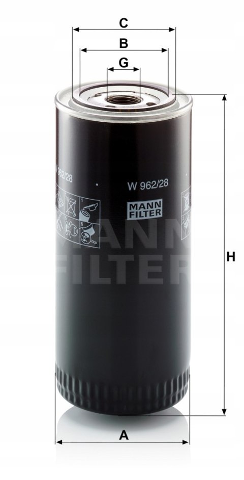 Mann-Filter W 962/28 Filtr oleju