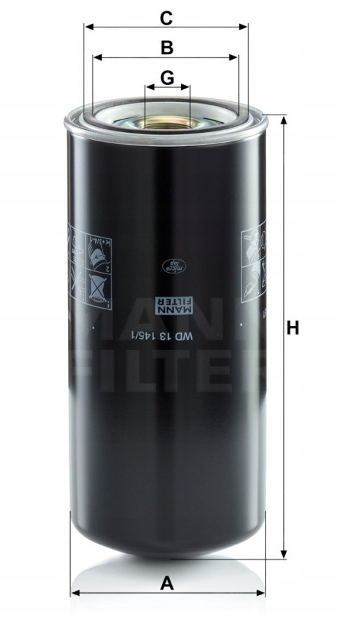 Mann-Filter WD 13 145/1 Filtr oleju