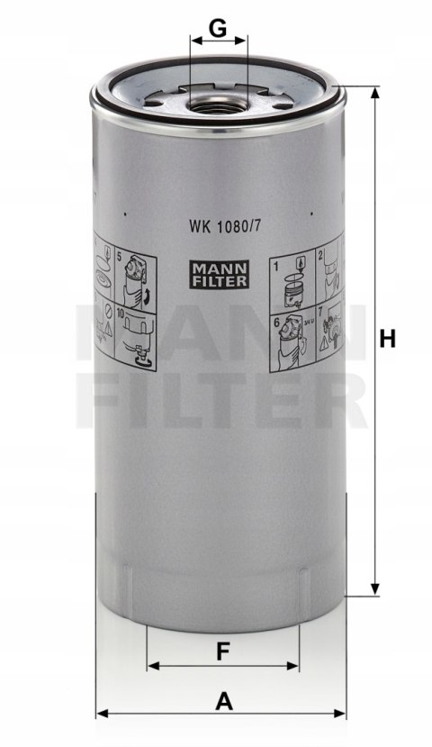 Mann-Filter WK 1080/7 x Filtr paliwa