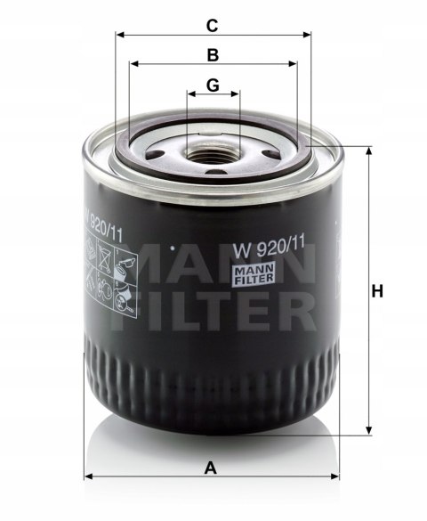 MANN-FILTER FILTR OLEJU W 920/11