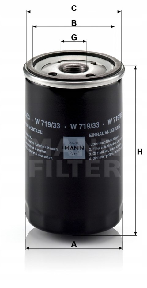 Mann-Filter W 719/33 Filtr oleju