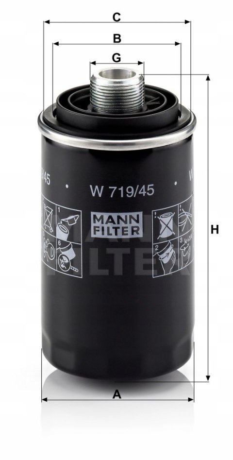 Mann-Filter W 719/45 Filtr oleju
