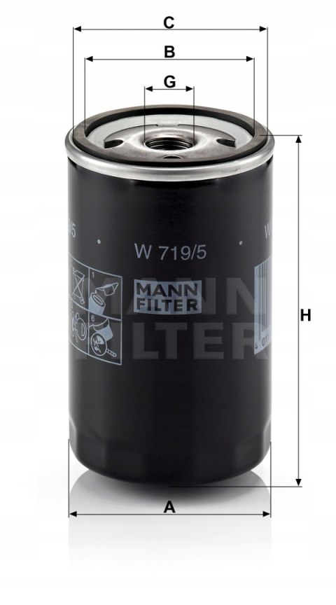 Mann-Filter W 719/5 Filtr oleju