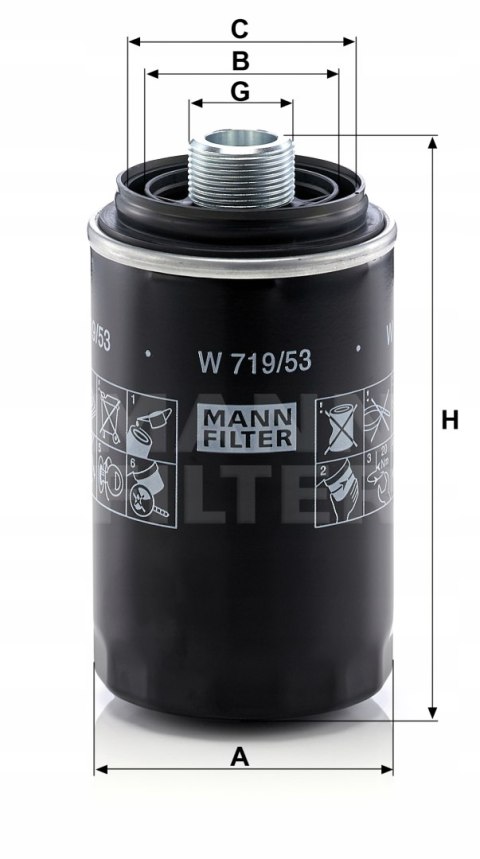 Mann-Filter W 719/53 Filtr oleju