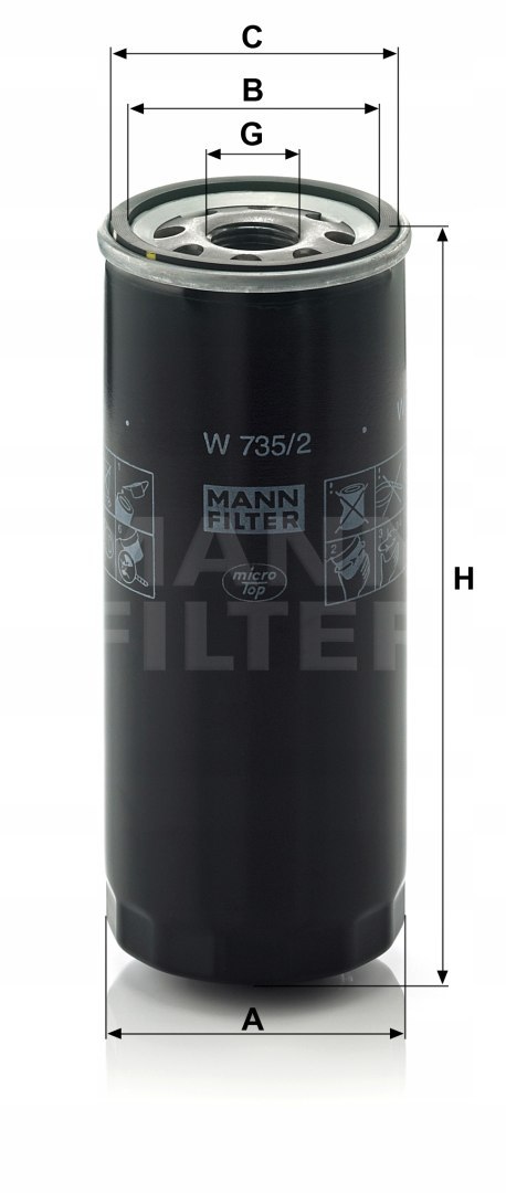 Mann-Filter W 735/2 Filtr oleju