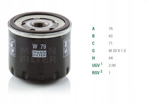 Mann-Filter W 79 Filtr oleju