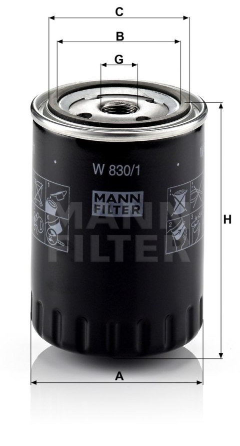 Mann-Filter W 830/1 Filtr oleju