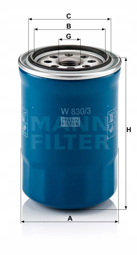 Mann-Filter W 830/3 Filtr oleju