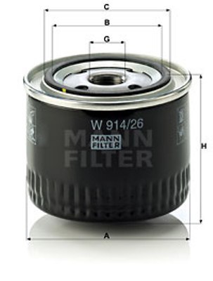 Mann-Filter W 914/26 Filtr oleju