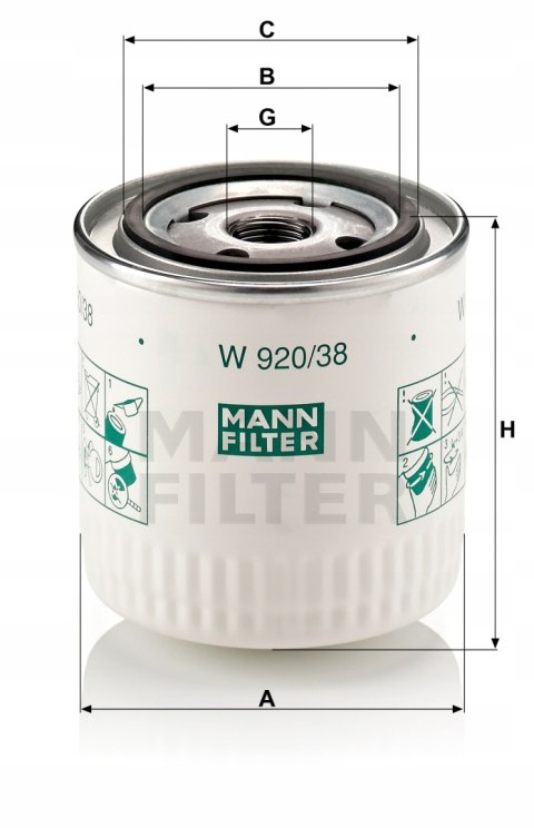 Mann-Filter W 920/38 Filtr oleju