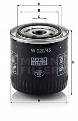 Mann-Filter W 920/45 Filtr oleju