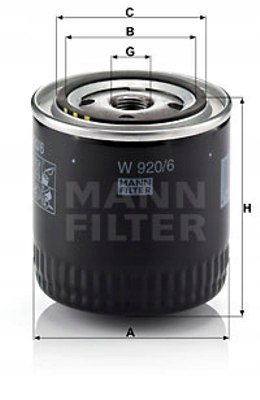 Mann-Filter W 920/6 Filtr oleju