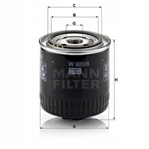 Mann-Filter W 920/8 Filtr oleju