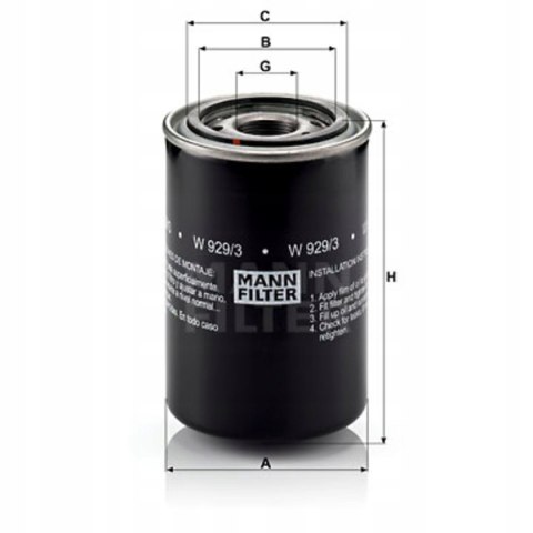 Mann-Filter W 929/3 Filtr oleju