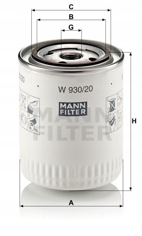 Mann-Filter W 930/20 Filtr oleju