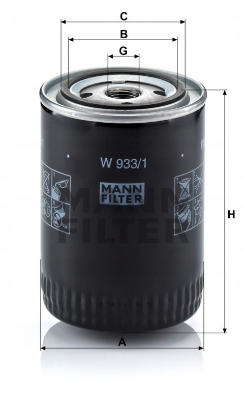 Mann-Filter W 933/1 Filtr oleju