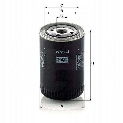Mann-Filter W 936/4 filtr oleju przykręcany pasuje do: