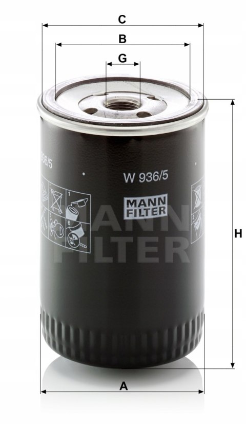 Mann-Filter W 936/5 Filtr oleju