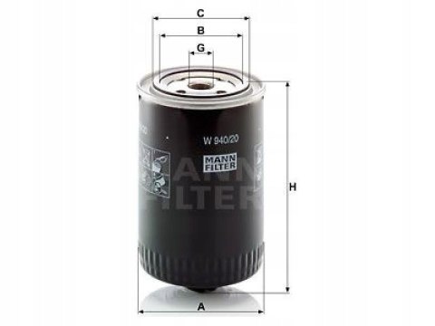 Mann-Filter W 940/20 Filtr oleju
