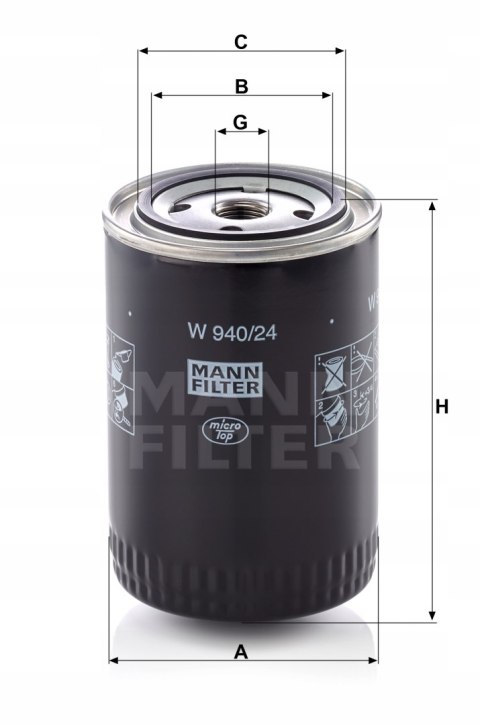 Mann-Filter W 940/24 mann filtr oleju