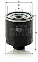 Mann-Filter W 712/52 Filtr oleju