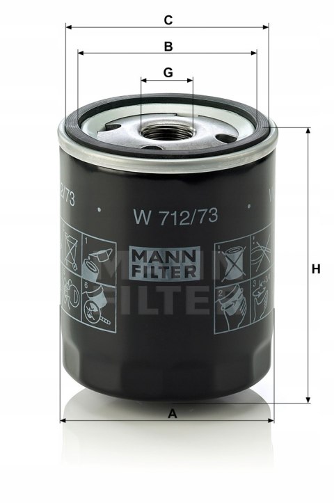Mann-Filter W 712/73 Filtr oleju