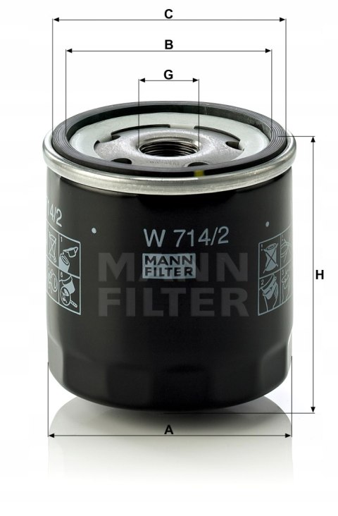 Mann-Filter W 714/2 Filtr oleju