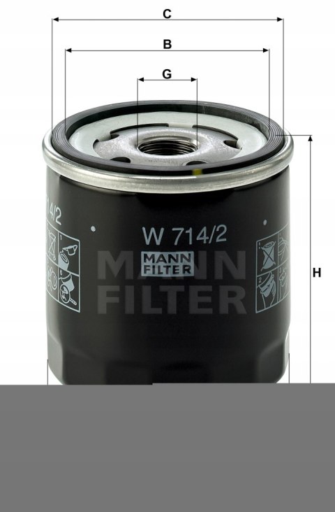 Mann-Filter W 714/2 Filtr oleju