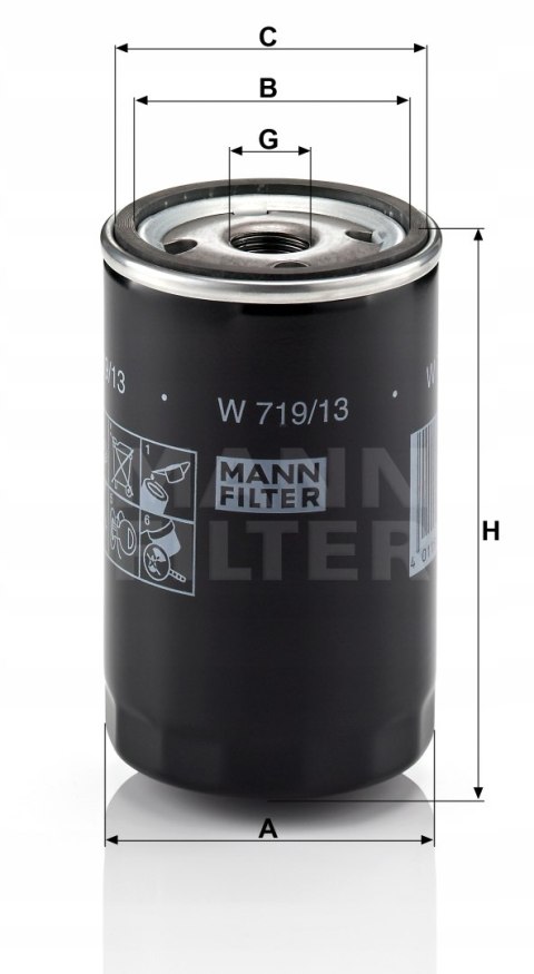 Mann-Filter W 719/13 Filtr oleju