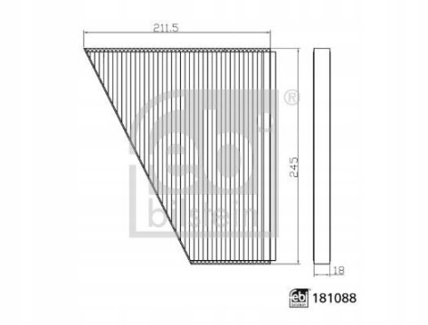 Febi Bilstein 181088 Filtr, wentylacja przestrzeni pasażerskiej